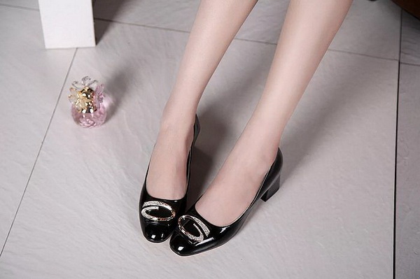 CHANEL Shallow mouth Block heel Shoes Women--012